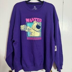 NWT. Disney Pixar Lotso purple sweatshirt XXL.